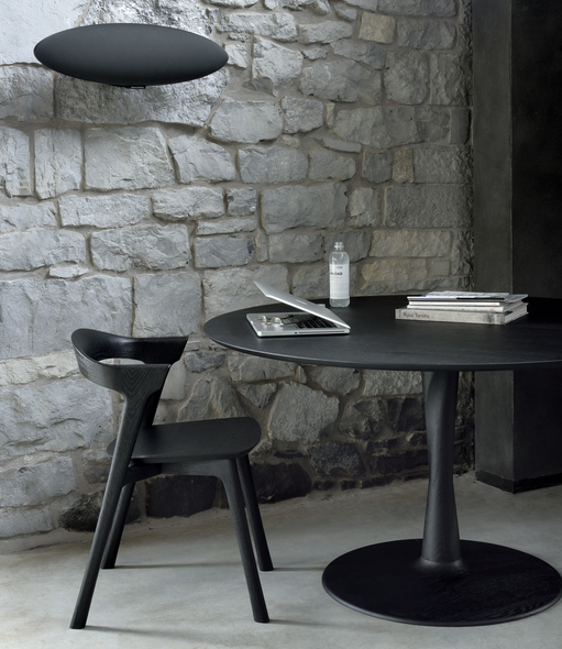 Chaise de salle à manger moderne en chêne noir pour salle à manger