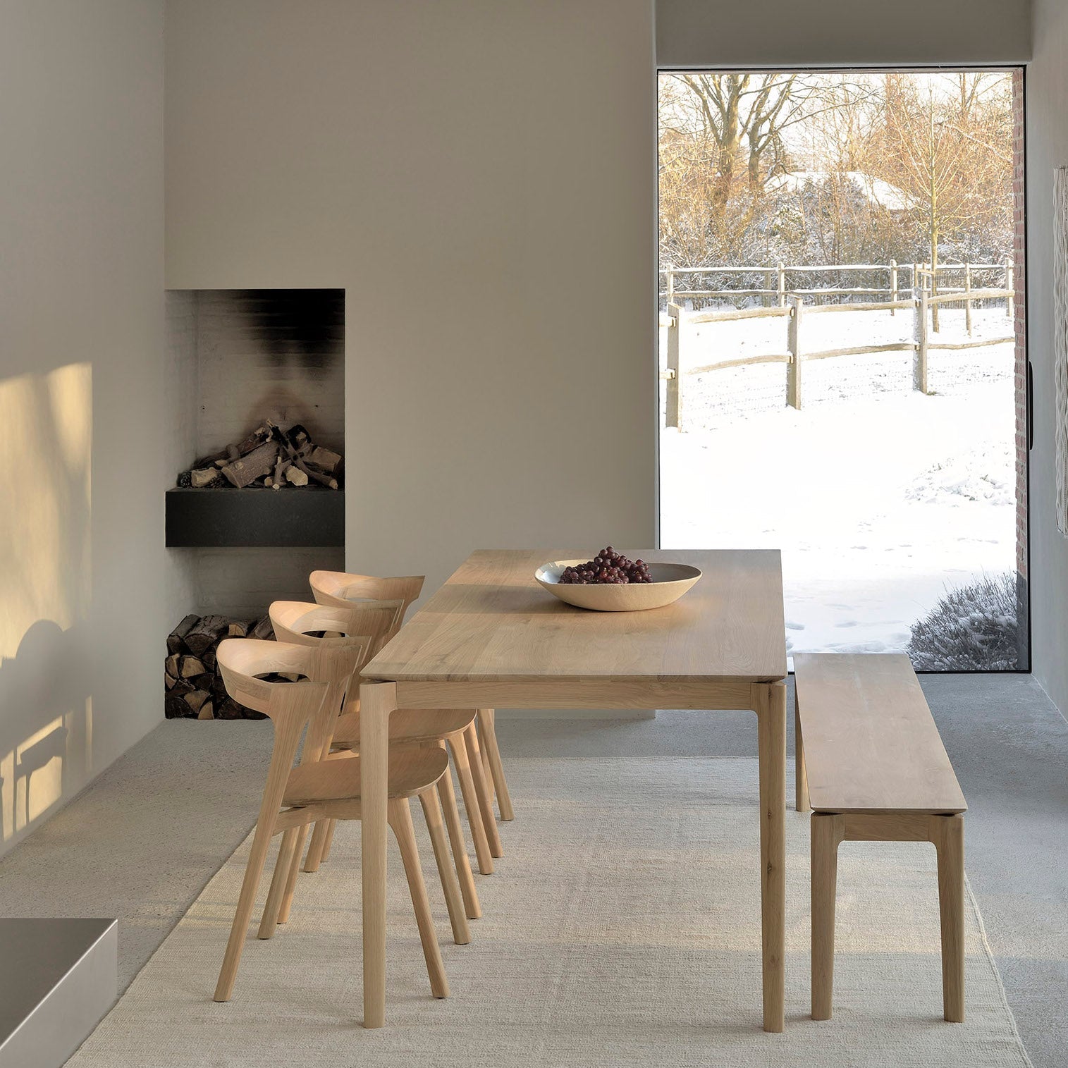 Chaise de salle à manger moderne en chêne pour salle à manger