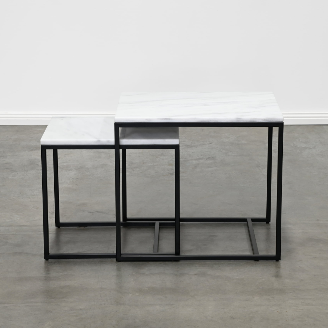 Table d'appoint en marbre blanc