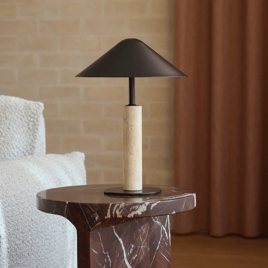 Table d'appoint en marbre blanc pour chambre à coucher
