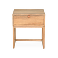 Table de chevet en cuir naturel pour chambre à coucher