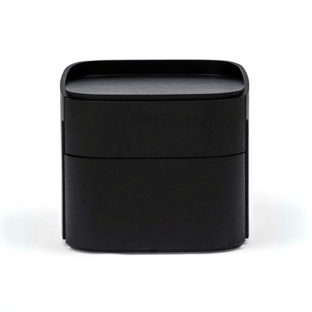 Table de chevet moderne en chêne noir avec fermeture amortie pour chambre à coucher