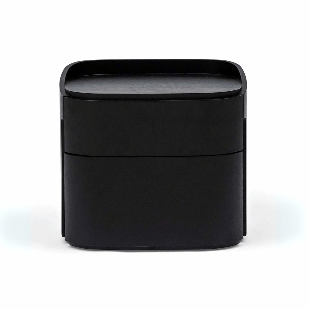 Table de chevet moderne en chêne noir avec fermeture amortie pour chambre à coucher