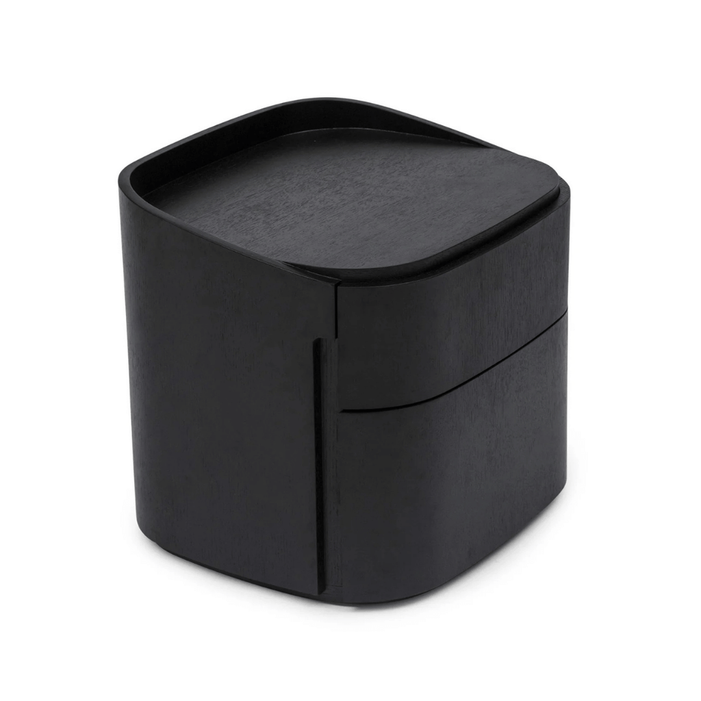 Table de chevet moderne en chêne noir avec fermeture amortie pour chambre à coucher