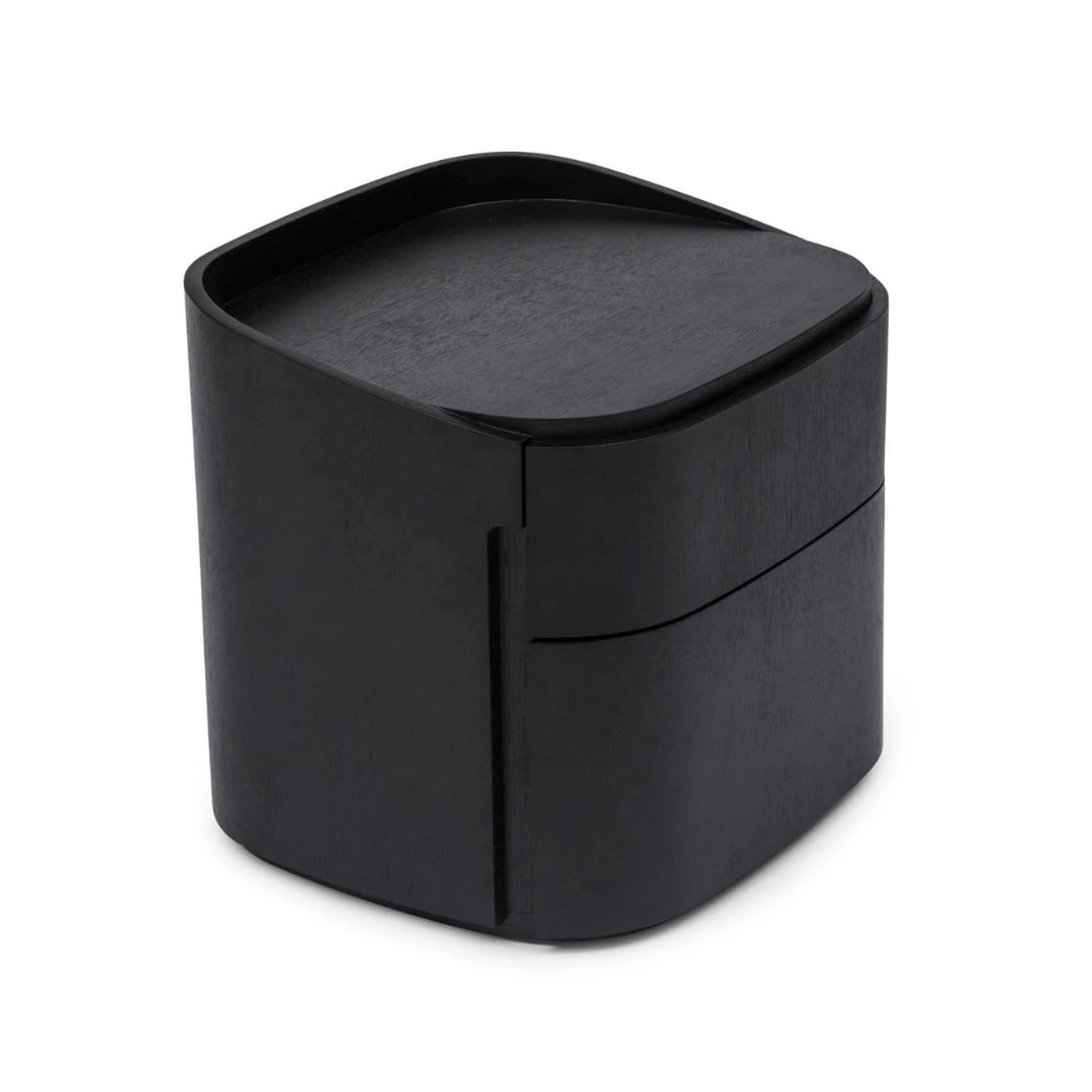 Table de chevet moderne en chêne noir avec fermeture amortie pour chambre à coucher