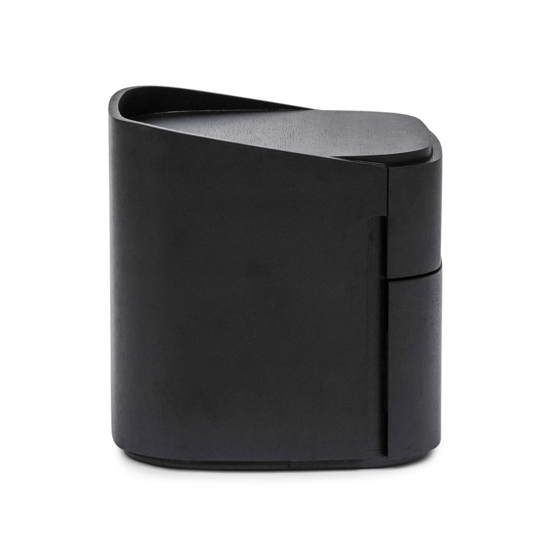 Table de chevet moderne en chêne noir avec fermeture amortie pour chambre à coucher