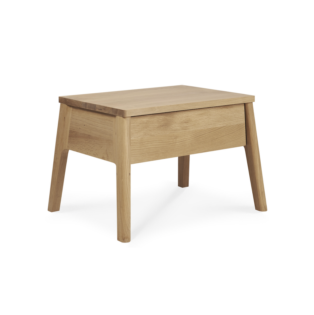 Table de Chevet en Chêne du Milieu du Siècle pour Chambre à Coucher