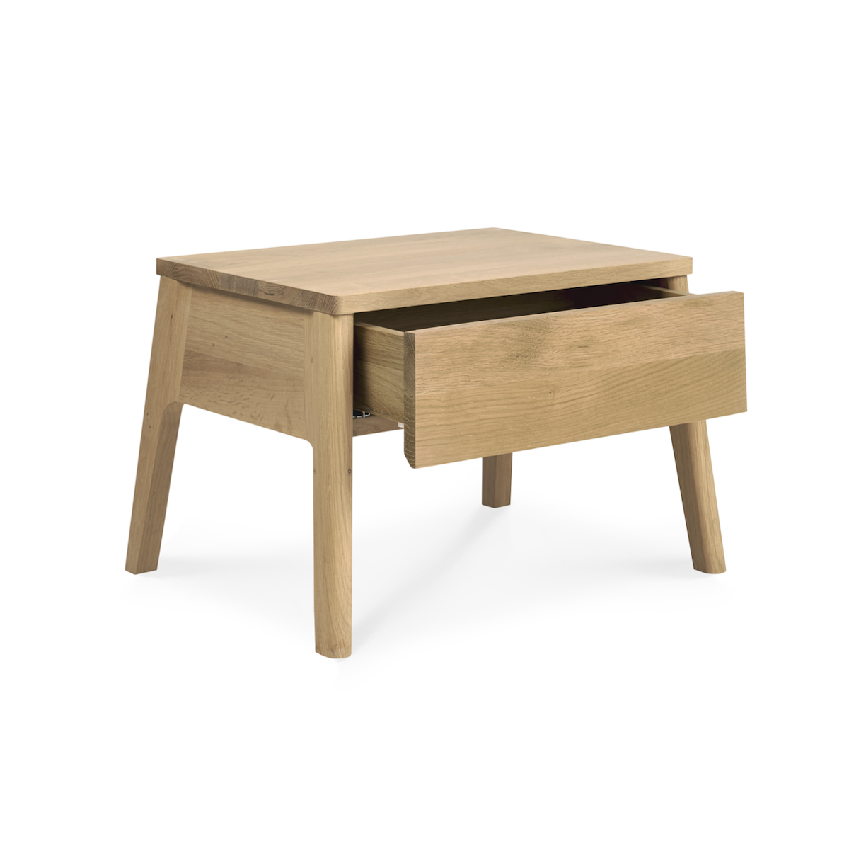 Table de Chevet en Chêne du Milieu du Siècle pour Chambre à Coucher