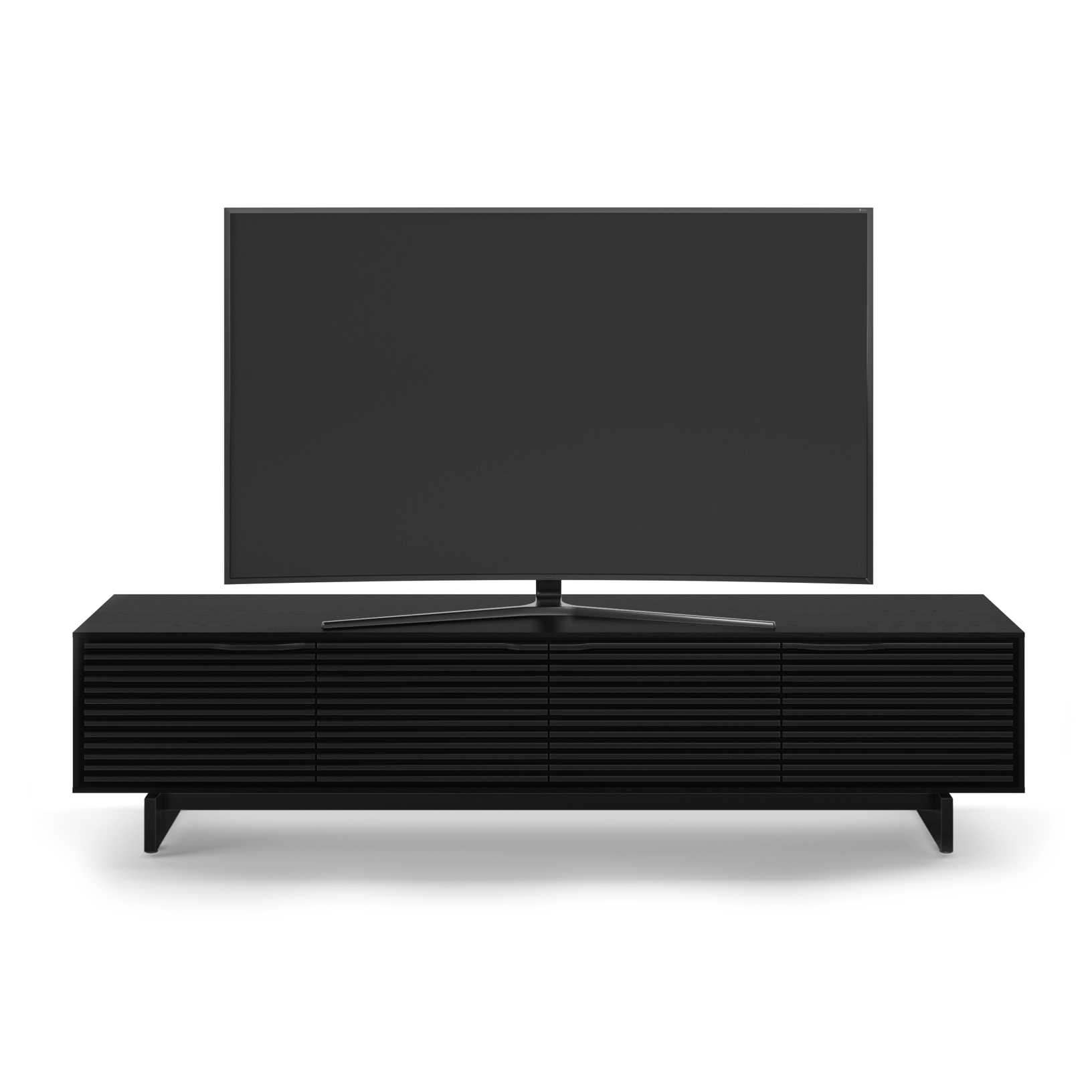 Meuble TV moderne en frêne ébénisé pour salon
