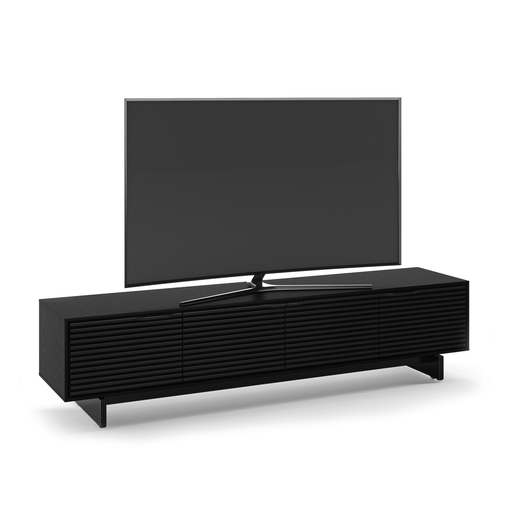 Meuble TV moderne en frêne ébénisé pour salon