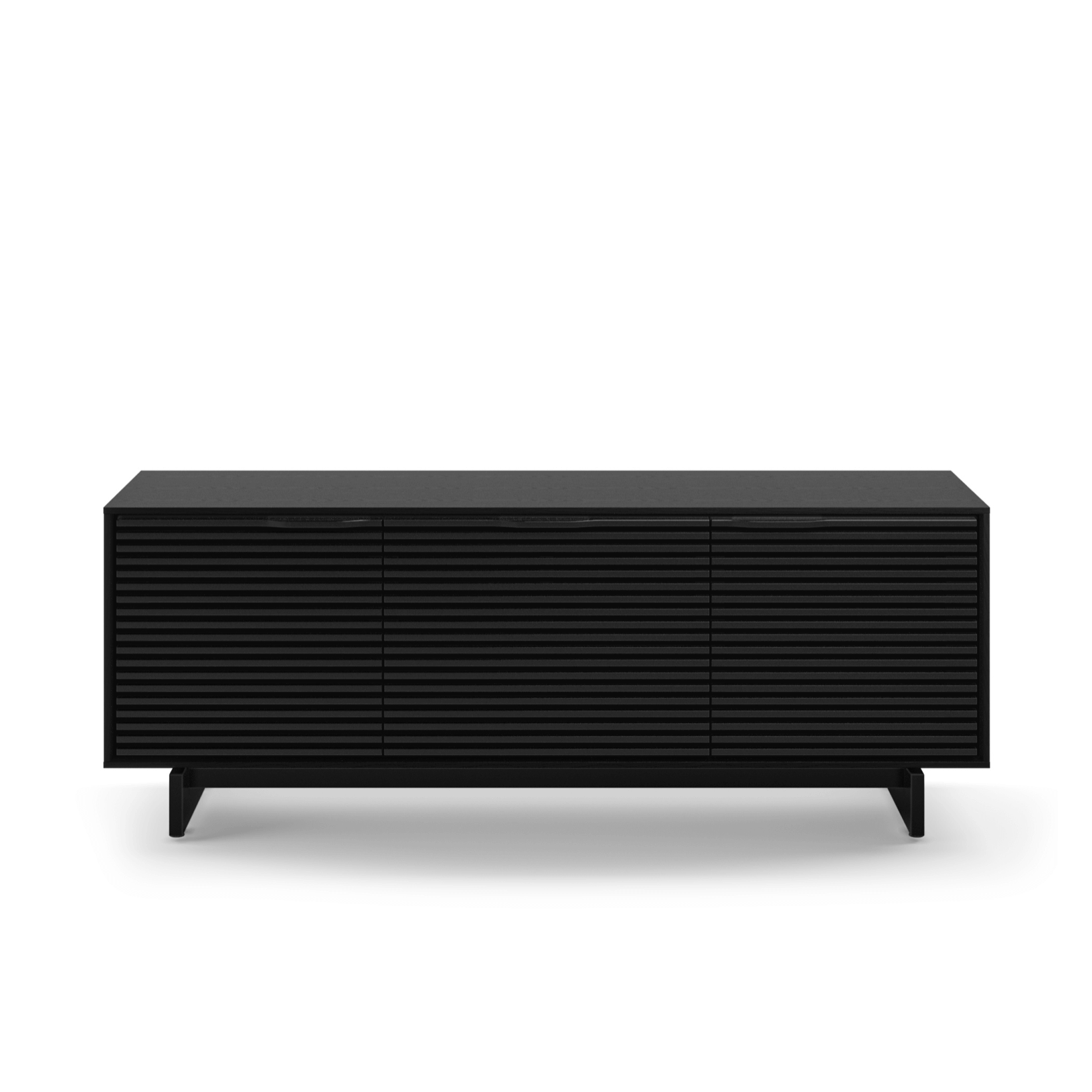 Meuble TV en frêne ébénisé avec rangements pour salon