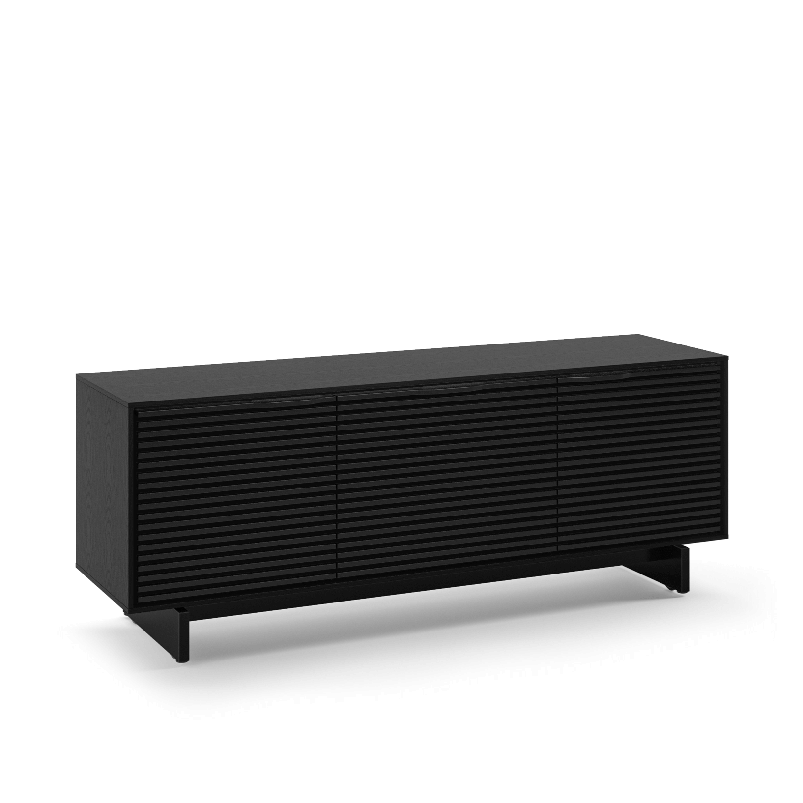 Meuble TV en frêne ébénisé avec rangements pour salon