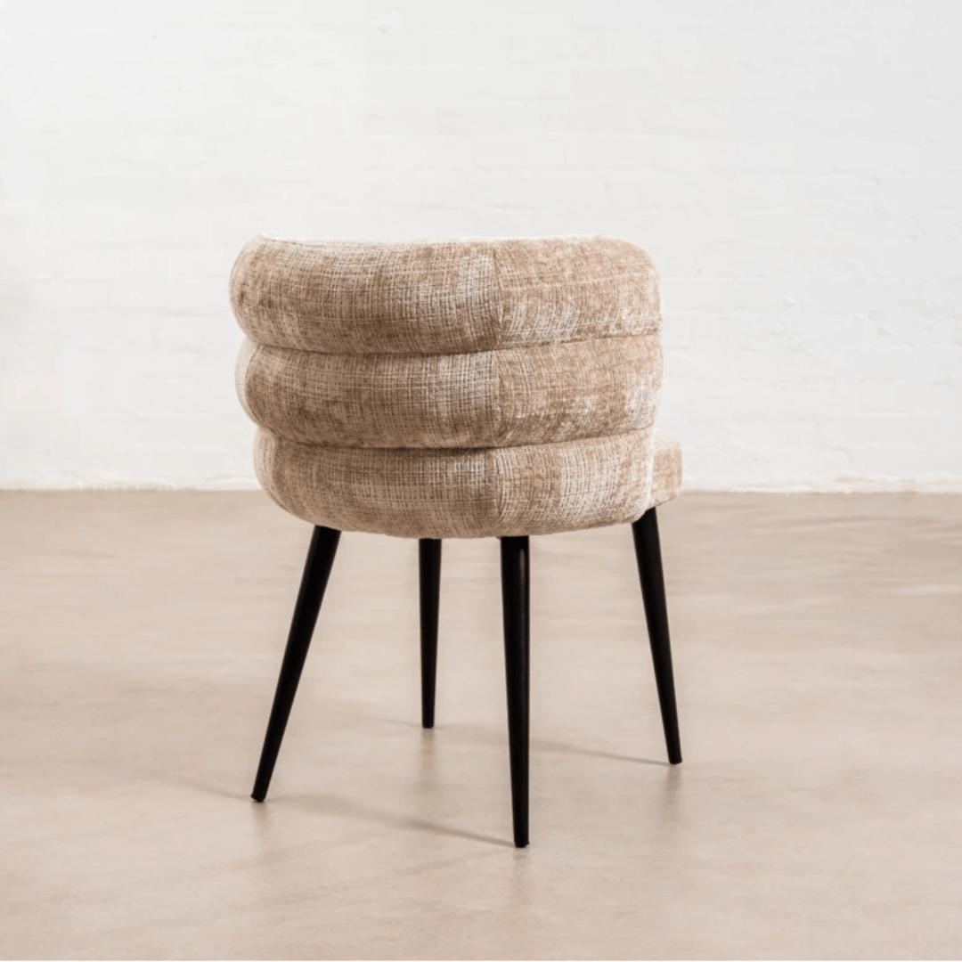 Chaise de salle à manger en chenille ergonomique pour salle à manger