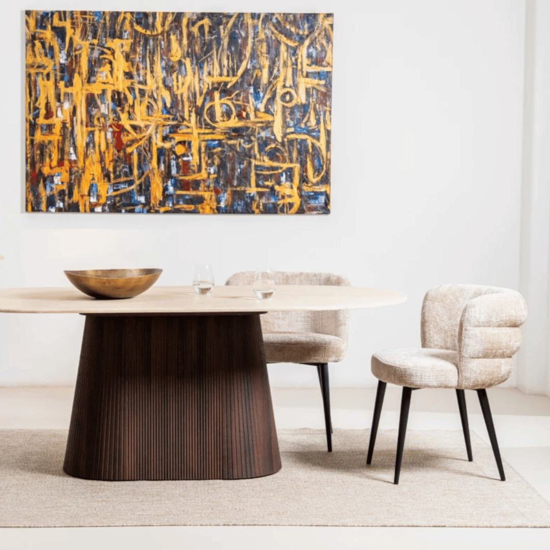 Chaise de salle à manger en chenille ergonomique pour salle à manger