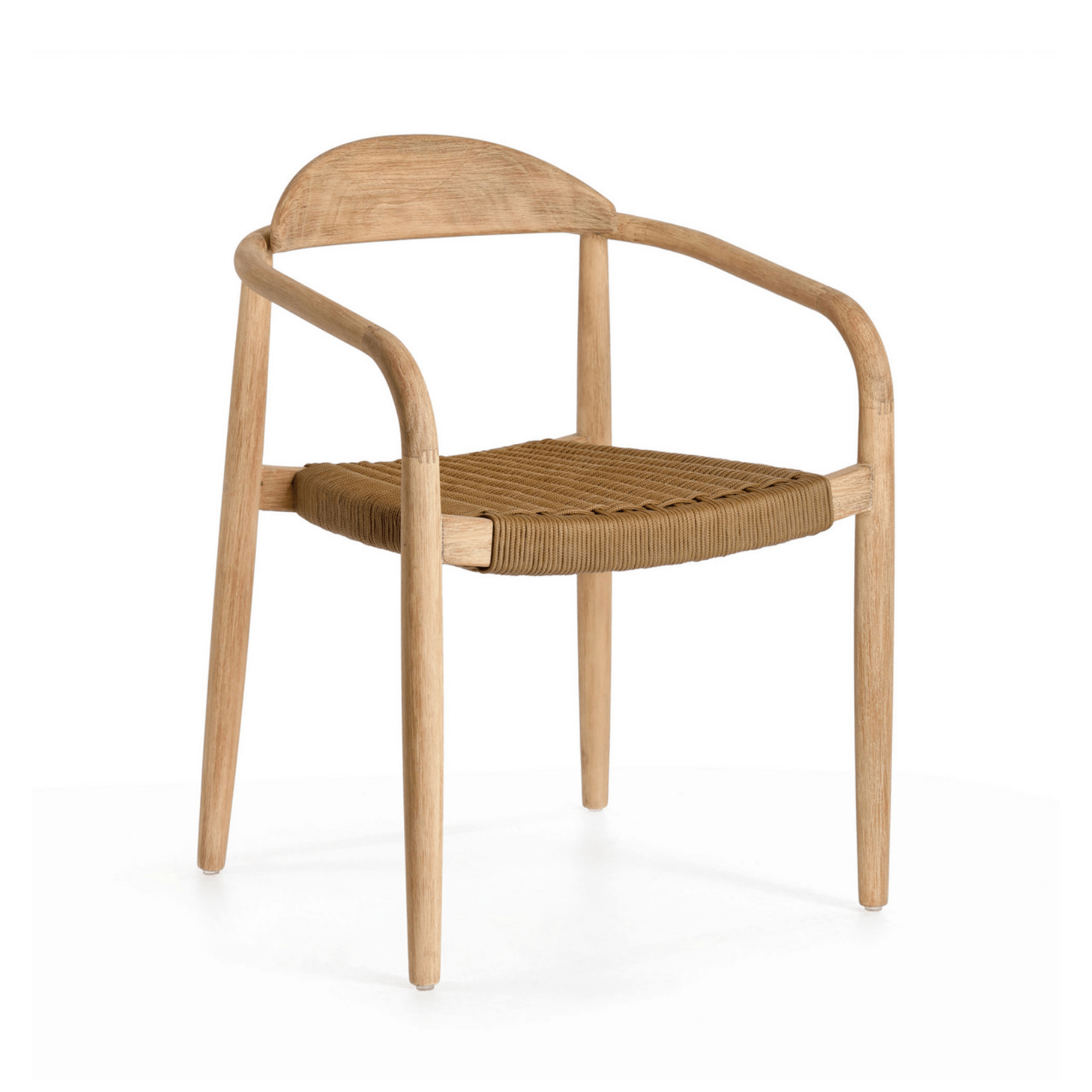 Chaise de salle à manger d'extérieur en corde naturelle, empilable et ergonomique