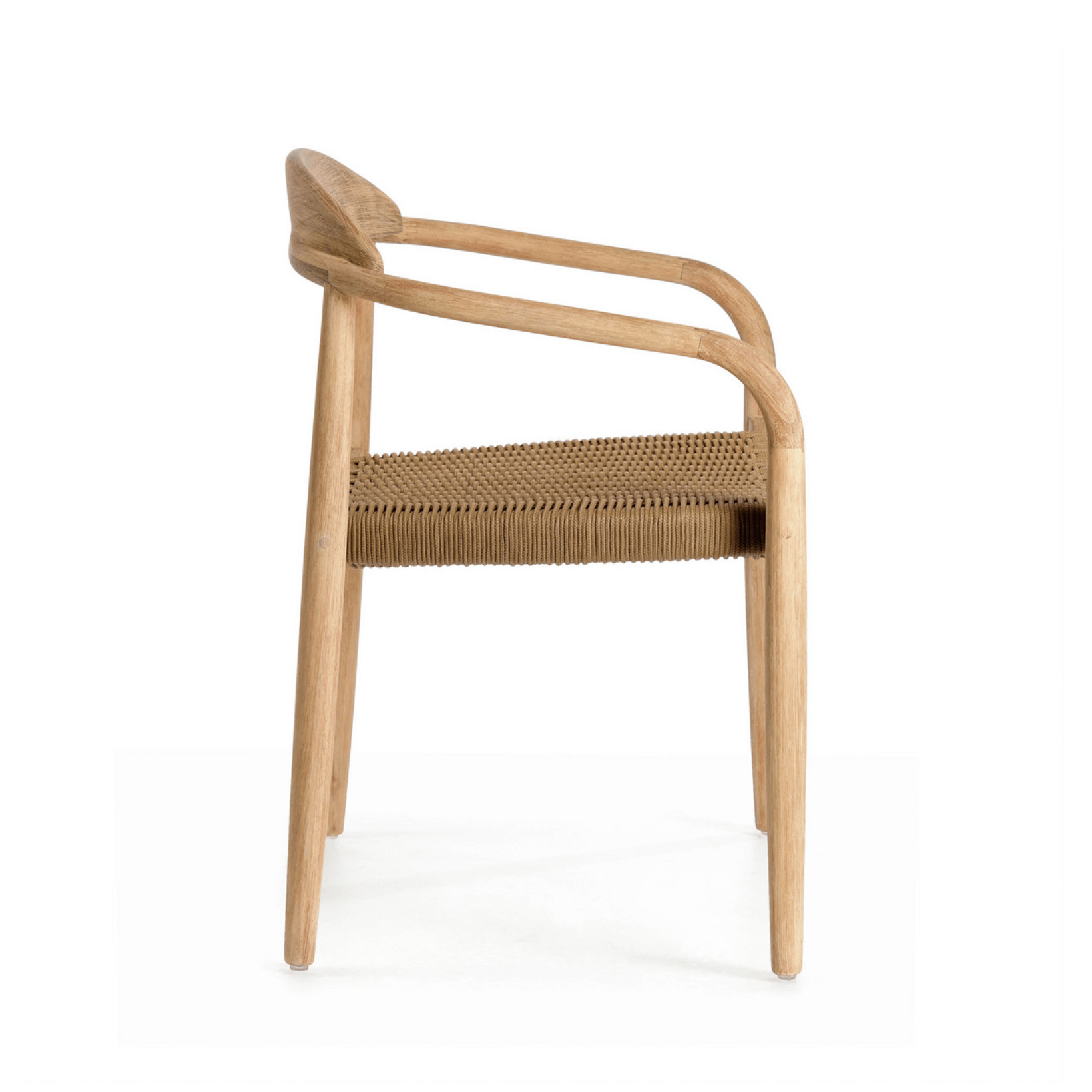 Chaise de salle à manger d'extérieur en corde naturelle, empilable et ergonomique