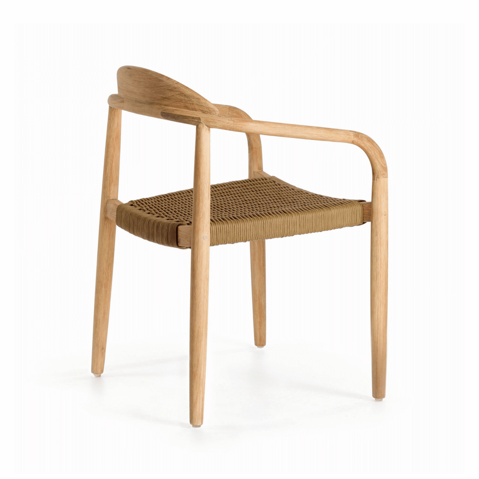 Chaise de salle à manger d'extérieur en corde naturelle, empilable et ergonomique