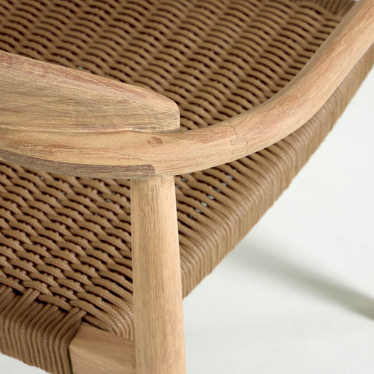 Chaise de salle à manger d'extérieur en corde naturelle, empilable et ergonomique