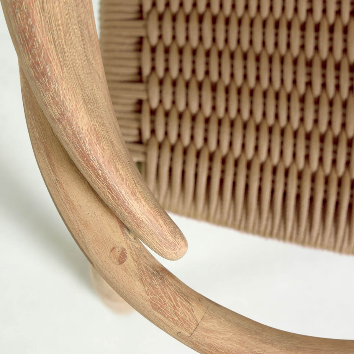 Chaise de salle à manger d'extérieur en corde naturelle, empilable et ergonomique