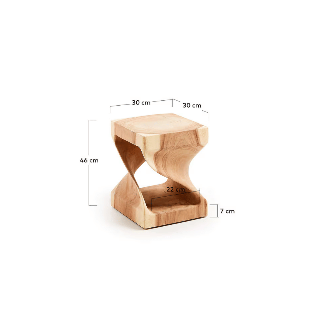 Table d'appoint en bois naturel avec rangement pour le salon