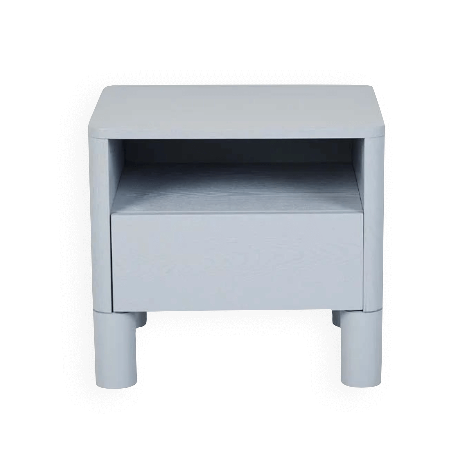 Table de chevet moderne en frêne bleu pour chambre à coucher
