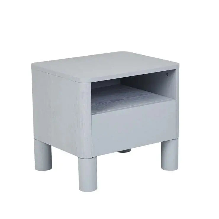 Table de chevet moderne en frêne bleu pour chambre à coucher