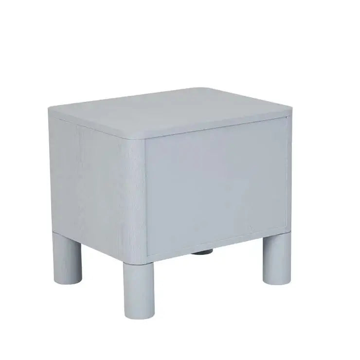 Table de chevet moderne en frêne bleu pour chambre à coucher