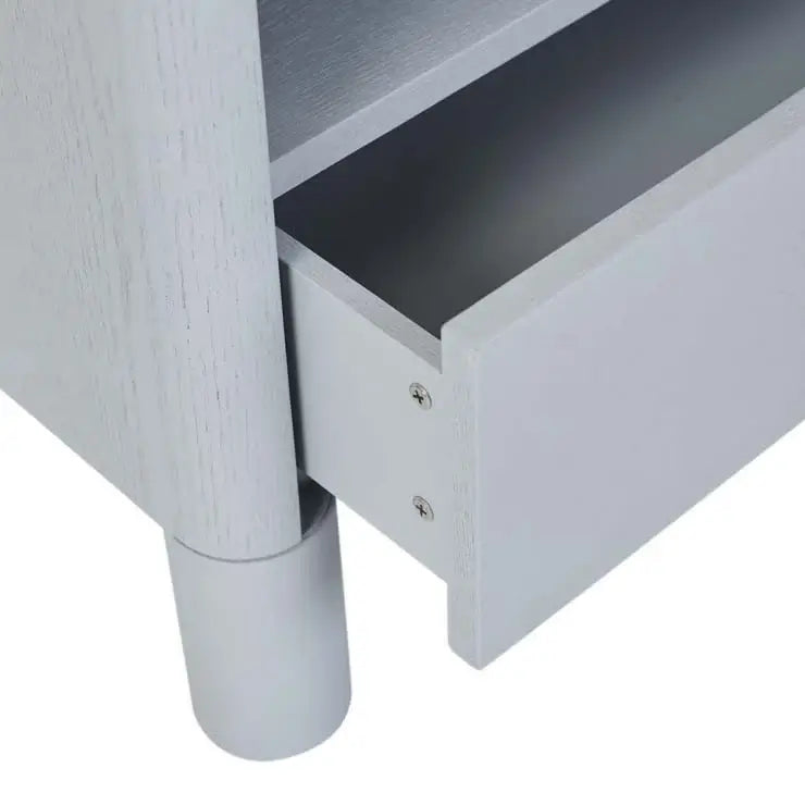 Table de chevet moderne en frêne bleu pour chambre à coucher