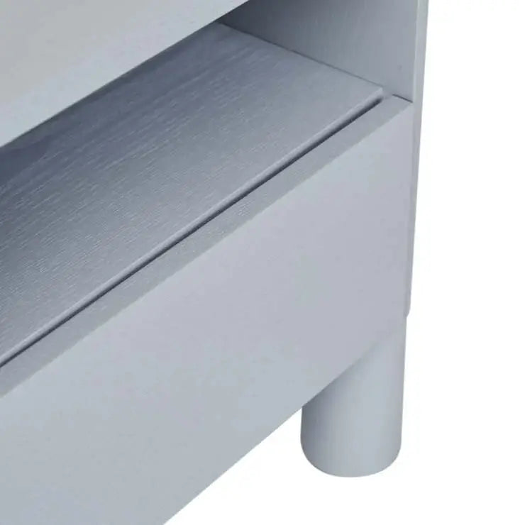 Table de chevet moderne en frêne bleu pour chambre à coucher