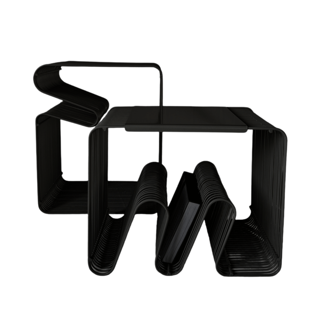 Table d'appoint en métal noir