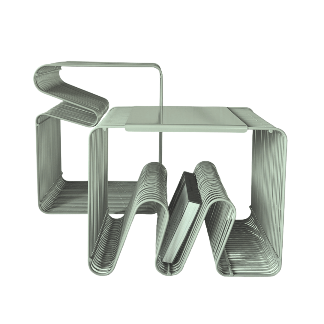 Table d'appoint en métal vert