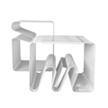 Table d'appoint en métal blanc