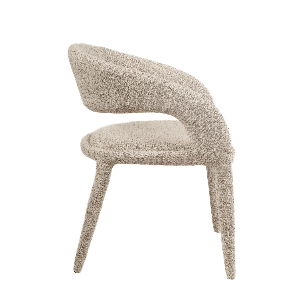 Chaise de salle à manger minimaliste en tissu beige