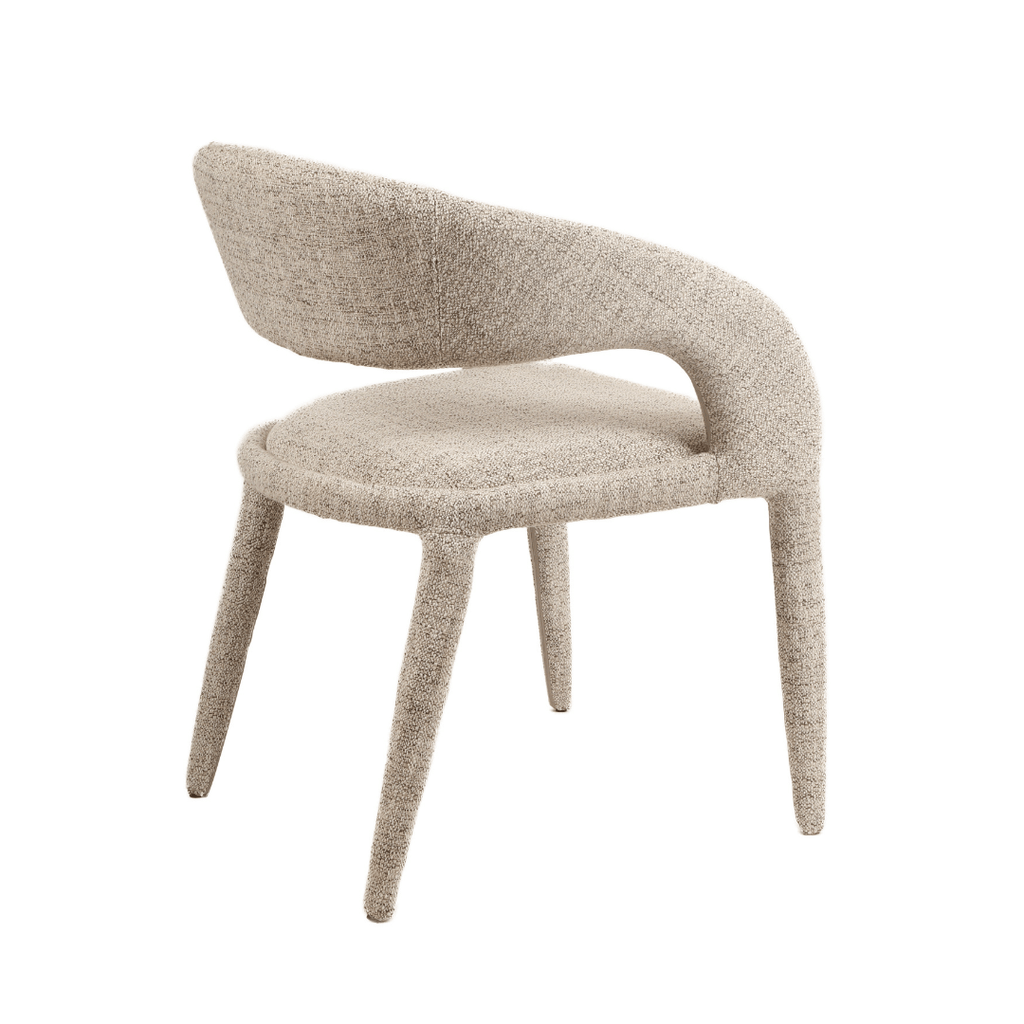 Chaise de salle à manger minimaliste en tissu beige