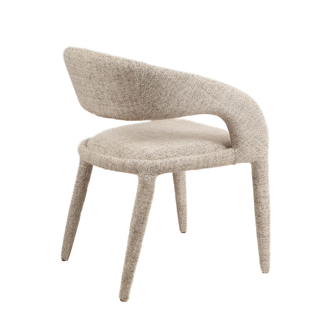 Chaise de salle à manger minimaliste en tissu beige