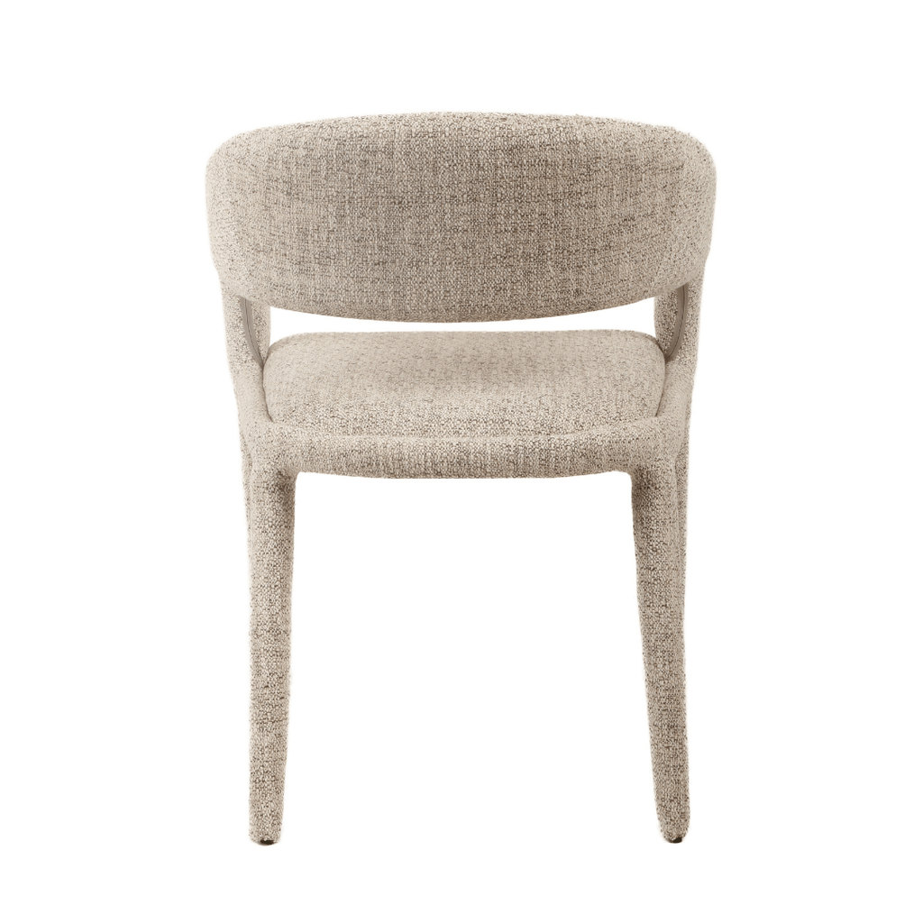 Chaise de salle à manger minimaliste en tissu beige