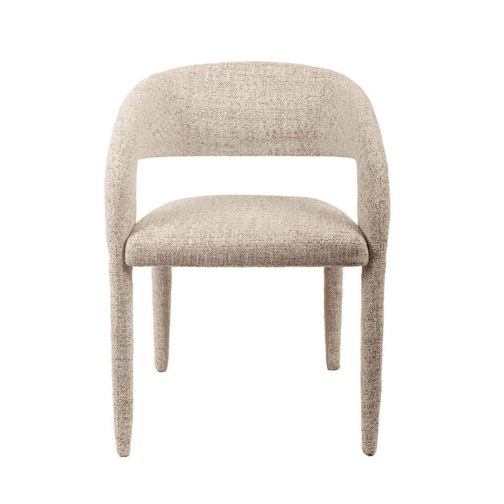 Chaise de salle à manger minimaliste en tissu beige