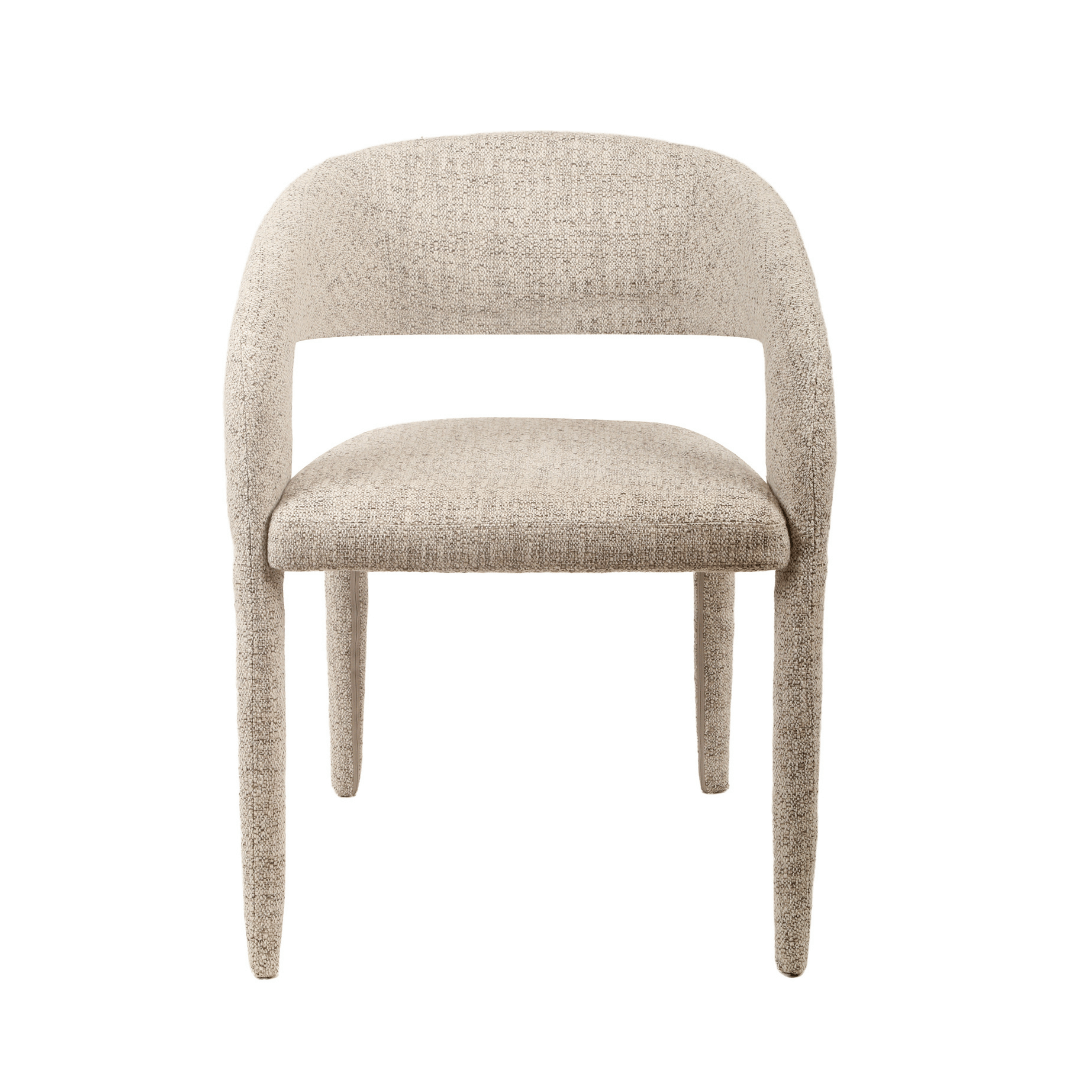 Chaise de salle à manger minimaliste en tissu beige