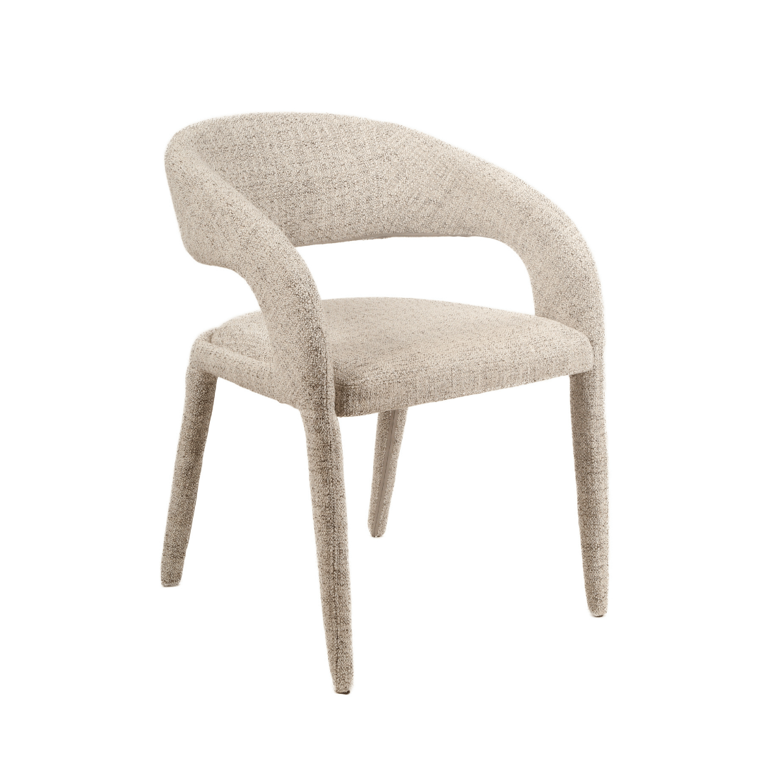Chaise de salle à manger minimaliste en tissu beige