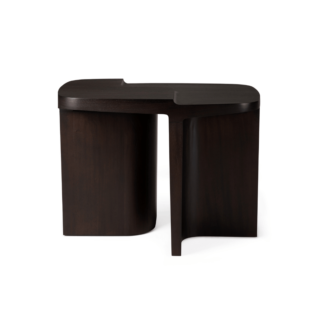Table d'appoint en bois brun du milieu du siècle