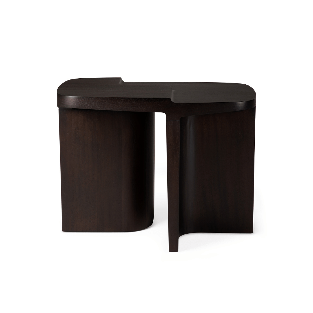 Table d'appoint en bois brun du milieu du siècle