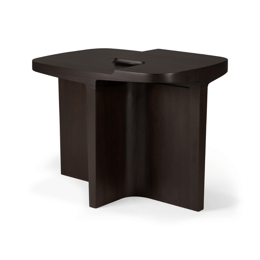 Table d'appoint en bois brun du milieu du siècle