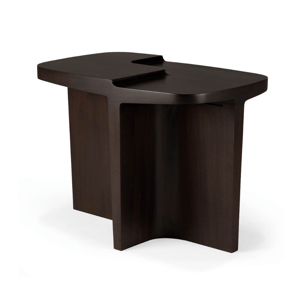Table d'appoint en bois brun du milieu du siècle