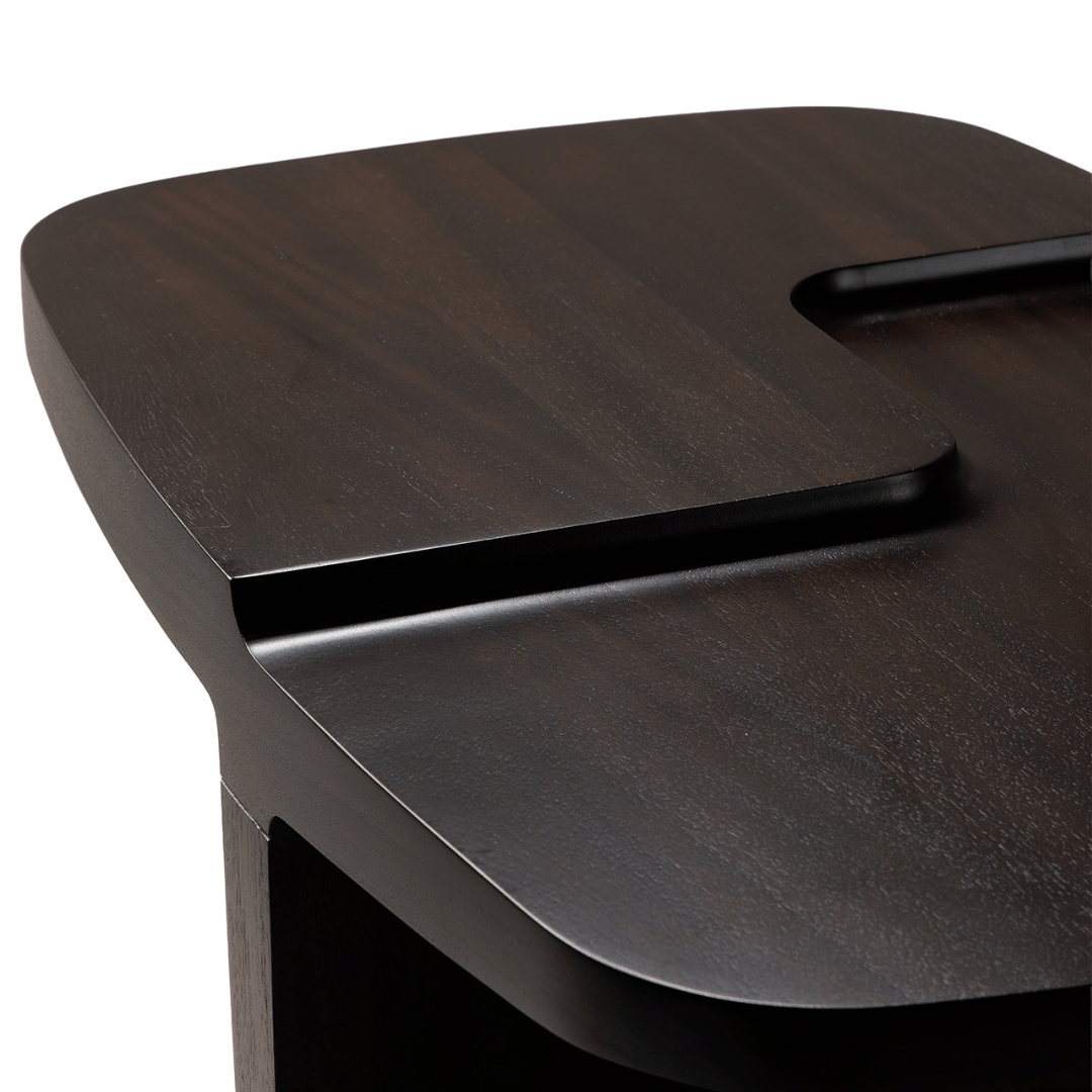Table d'appoint en bois brun du milieu du siècle
