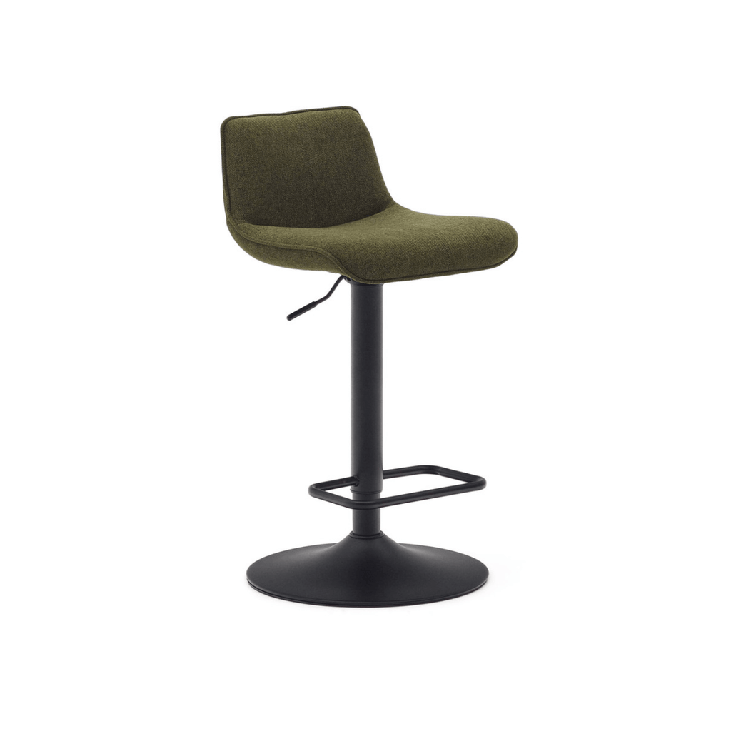 Tabouret de bar vert avec revêtement en tissu pour cuisine