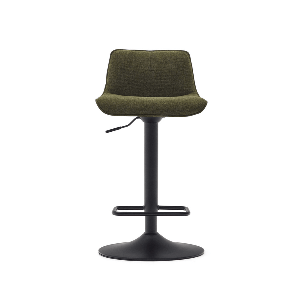 Tabouret de bar vert avec revêtement en tissu pour cuisine