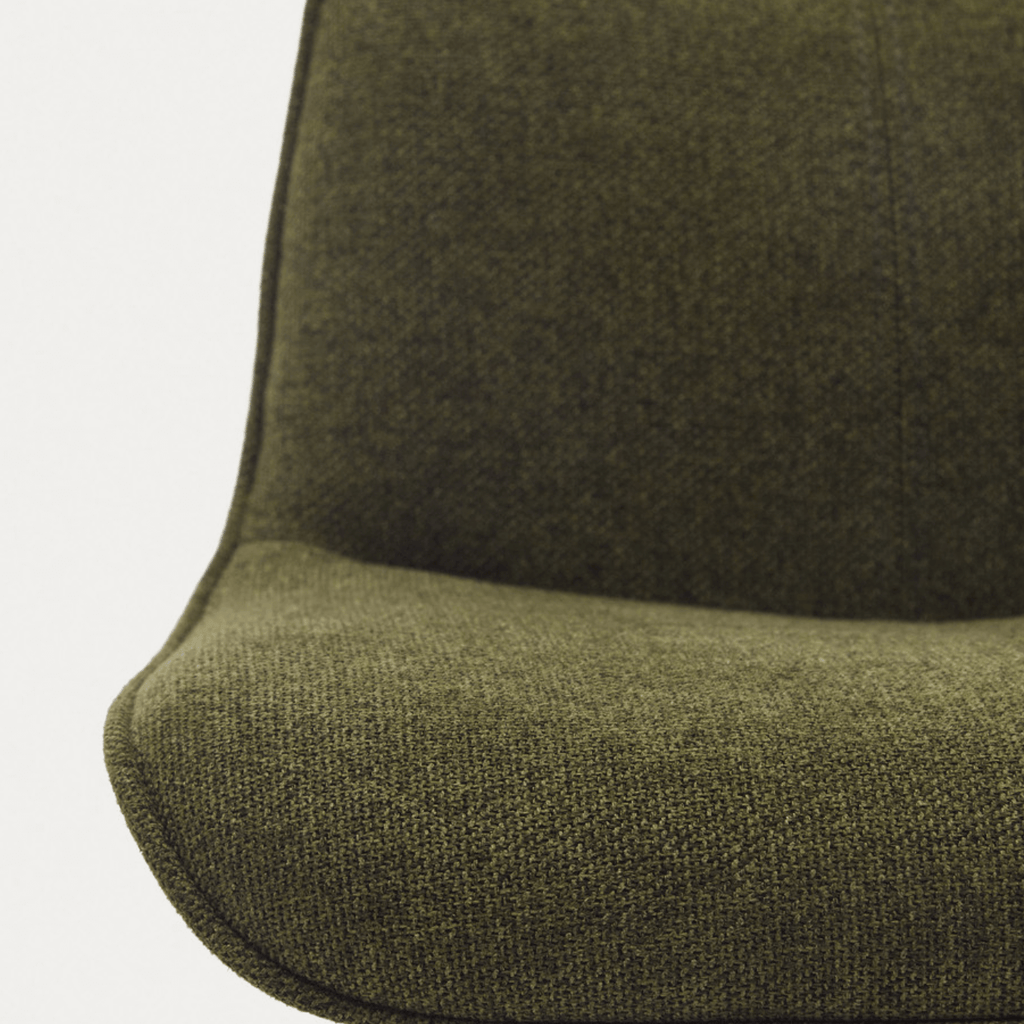 Tabouret de bar vert avec revêtement en tissu pour cuisine
