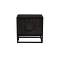 Table de chevet moderne en chêne noir mat pour chambre à coucher