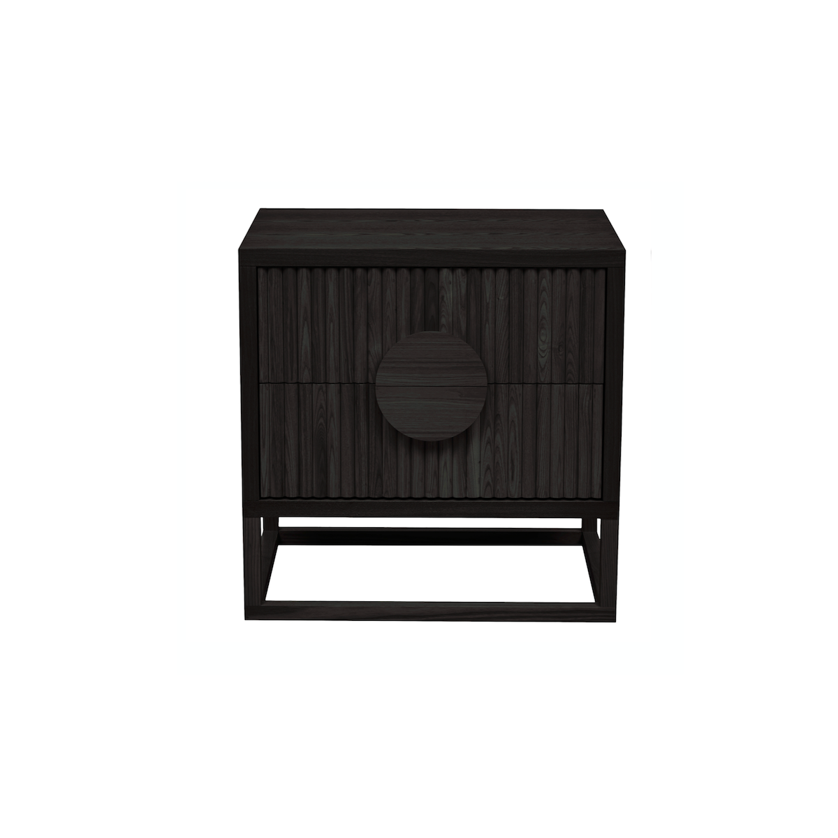 Table de chevet moderne en chêne noir mat pour chambre à coucher