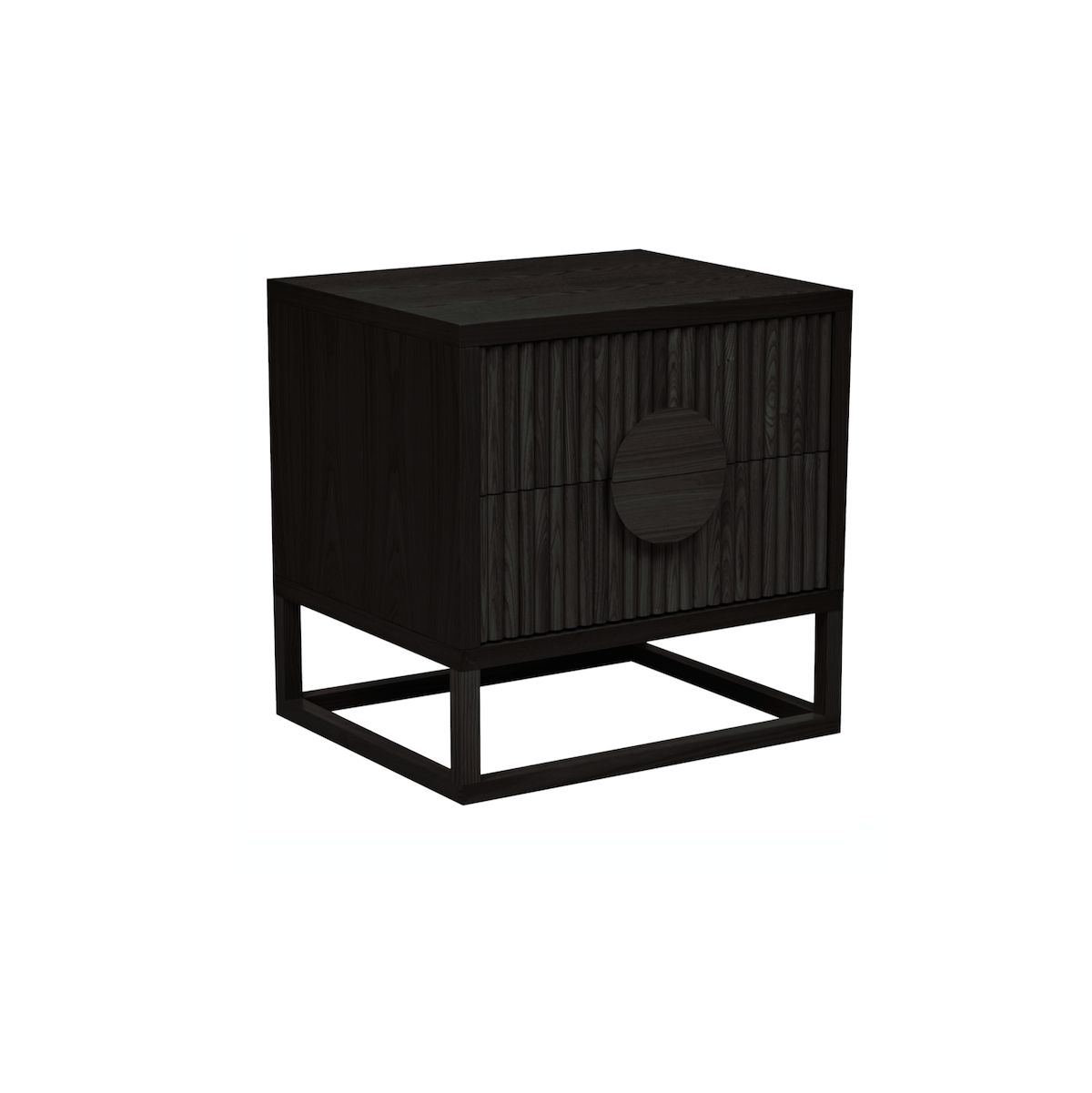 Table de chevet moderne en chêne noir mat pour chambre à coucher